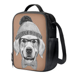 Hipster Golden Retriever Print Crossbody Lunch Bag