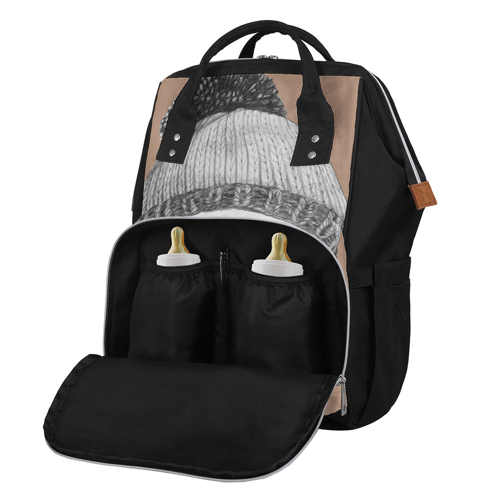 Hipster Golden Retriever Print Diaper Bag