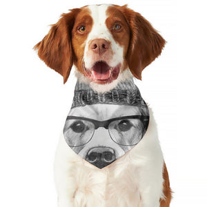 Hipster Golden Retriever Print Dog Bandana