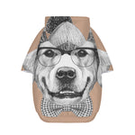 Hipster Golden Retriever Print Dog Zip Up Hoodie