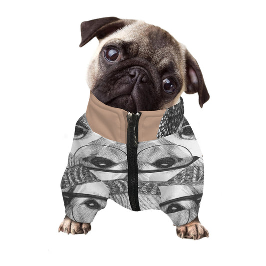 Hipster Golden Retriever Print Dog Zip Up Jacket