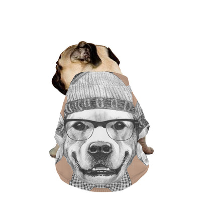 Hipster Golden Retriever Print Dog Zip Up Jacket