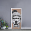 Hipster Golden Retriever Print Door Sticker