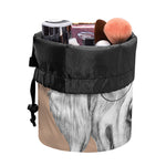 Hipster Golden Retriever Print Drawstring Makeup Bag