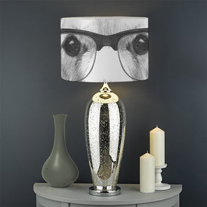 Hipster Golden Retriever Print Drum Lamp Shade