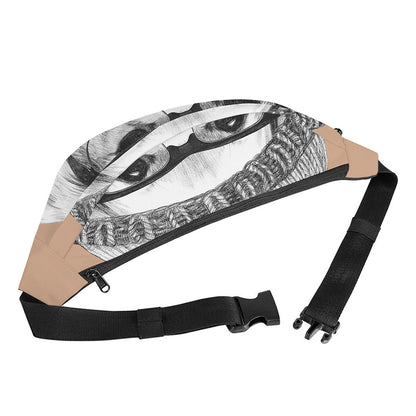 Hipster Golden Retriever Print Fanny Pack