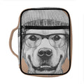 Hipster Golden Retriever Print Front Pocket Bible Bag