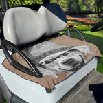 Hipster Golden Retriever Print Golf Cart Seat Cover