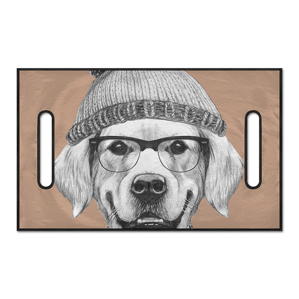 Hipster Golden Retriever Print Golf Cart Seat Cover