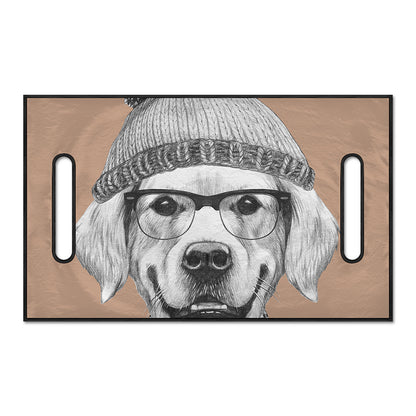 Hipster Golden Retriever Print Golf Cart Seat Cover