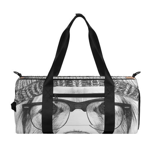Hipster Golden Retriever Print Gym Bag