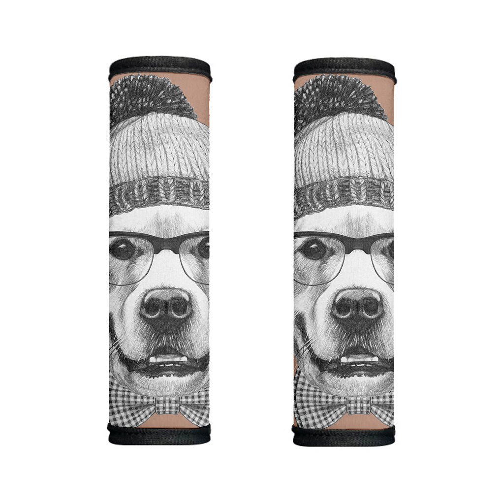 Hipster Golden Retriever Print Handle Covers