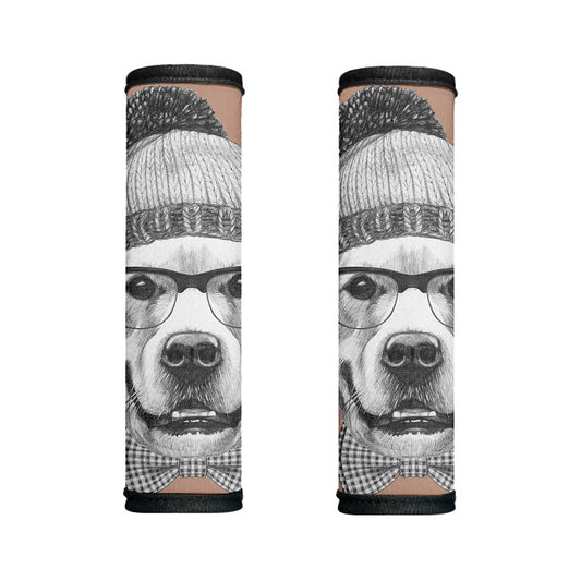 Hipster Golden Retriever Print Handle Covers