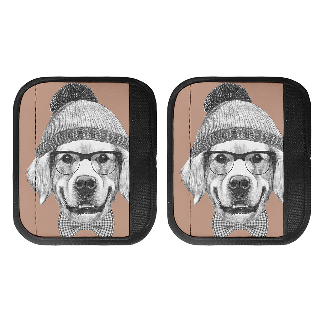 Hipster Golden Retriever Print Handle Covers