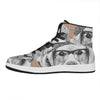 Hipster Golden Retriever Print High Top Leather Sneakers