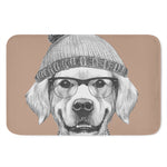 Hipster Golden Retriever Print Indoor Door Mat