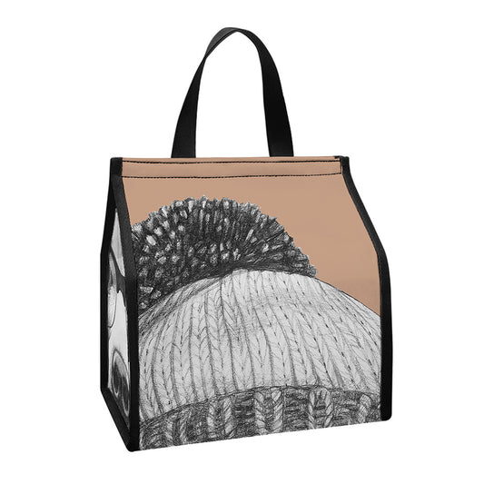 Hipster Golden Retriever Print Insulated Lunch Tote