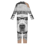 Hipster Golden Retriever Print Jumpsuit