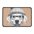 Hipster Golden Retriever Print Kitchen Mat