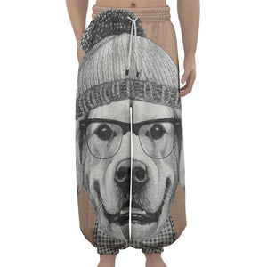 Hipster Golden Retriever Print Lantern Pants