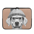 Hipster Golden Retriever Print Laptop Sleeve