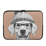Hipster Golden Retriever Print Laptop Sleeve