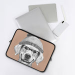 Hipster Golden Retriever Print Laptop Sleeve