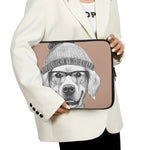Hipster Golden Retriever Print Laptop Sleeve