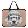 Hipster Golden Retriever Print Laptop Sleeve With Handle