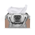 Hipster Golden Retriever Print Leather Tissue Box Cover
