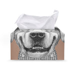 Hipster Golden Retriever Print Leather Tissue Box Cover