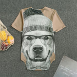 Hipster Golden Retriever Print Men's Bodysuit