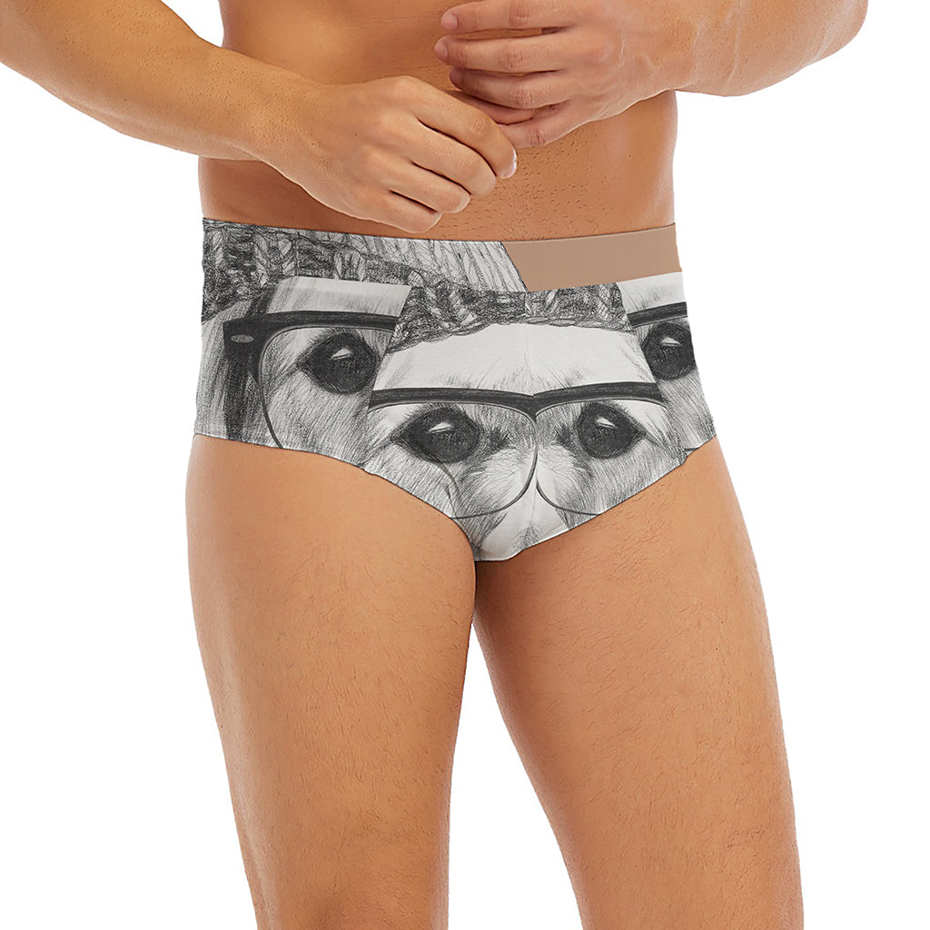 Hipster Golden Retriever Print Men's Briefs