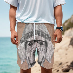 Hipster Golden Retriever Print Men's Cargo Shorts