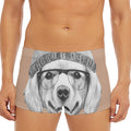 Hipster Golden Retriever Print Men's Short Boxer Briefs