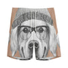 Hipster Golden Retriever Print Men's Sports Shorts