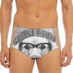 Hipster Golden Retriever Print Men's Triangle Swim Briefs