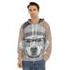 Hipster Golden Retriever Print Men's Velvet Pullover Hoodie