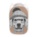 Hipster Golden Retriever Print Mesh Laundry Hamper