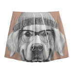 Hipster Golden Retriever Print Mesh Shorts