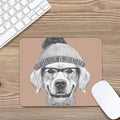 Hipster Golden Retriever Print Mouse Pad