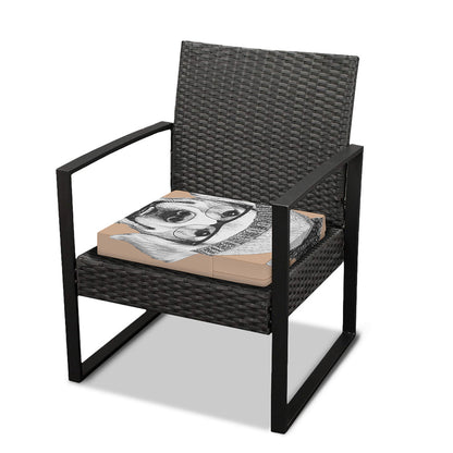 Hipster Golden Retriever Print Outdoor Seat Cushion Cover