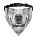 Hipster Golden Retriever Print Over The Collar Dog Bandana