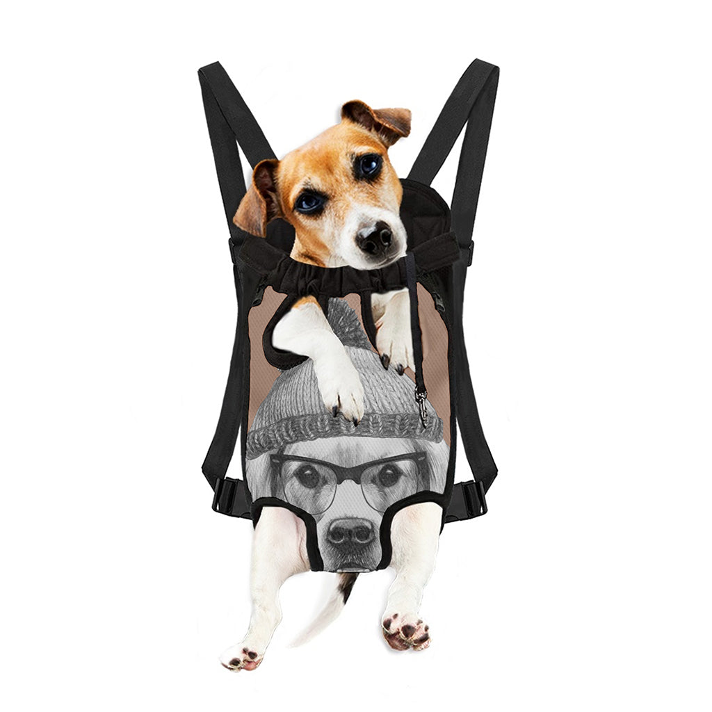 Hipster Golden Retriever Print Pet Carrier Backpack