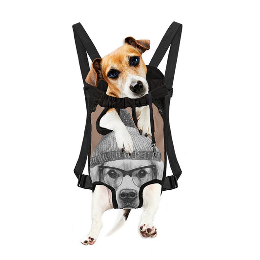 Hipster Golden Retriever Print Pet Carrier Backpack