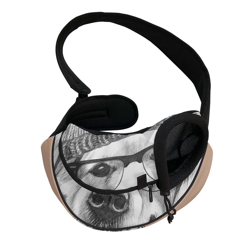 Hipster Golden Retriever Print Pet Sling Carrier