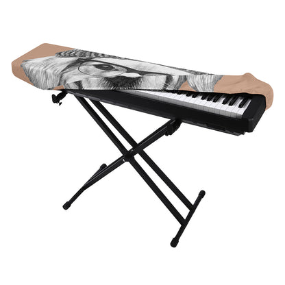 Hipster Golden Retriever Print Piano Keyboard Cover