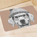 Hipster Golden Retriever Print Polyester Doormat