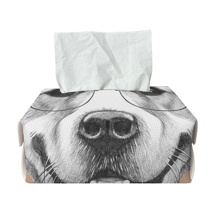 Hipster Golden Retriever Print Rectangle Tissue Box Cover