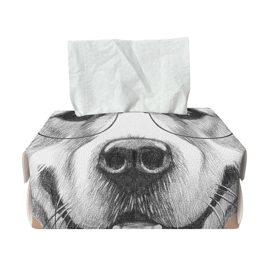 Hipster Golden Retriever Print Rectangle Tissue Box Cover